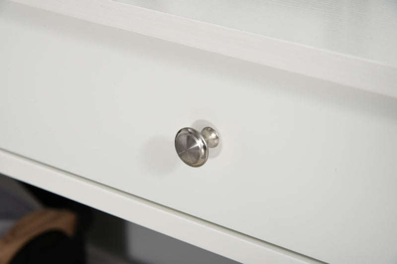 HOMCOM Mesa consola tipo aparador para Corredor com 2 gavetas e 2 prateleiras inferiores Móveis modernos 100x30.5x80 cm Branco