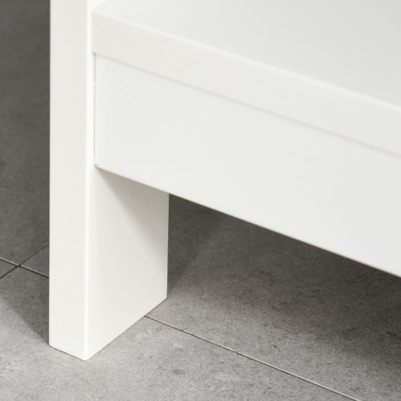 HOMCOM Mesa consola tipo aparador para Corredor com 2 gavetas e 2 prateleiras inferiores Móveis modernos 100x30.5x80 cm Branco