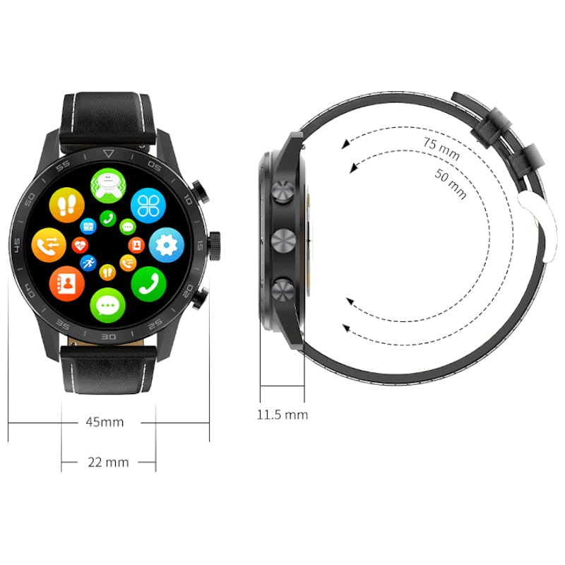 IWO KK70 Pulseira de Couro - Smartwatch - Relógio inteligente