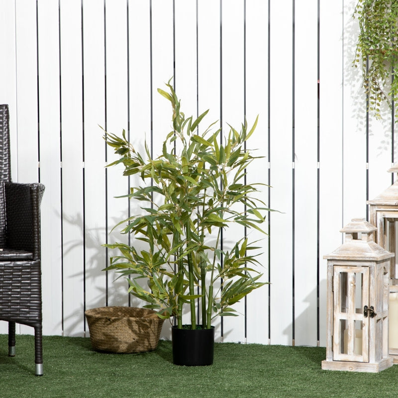 HOMCOM Planta Artificial de Bambu com 504 Folhas Realistas