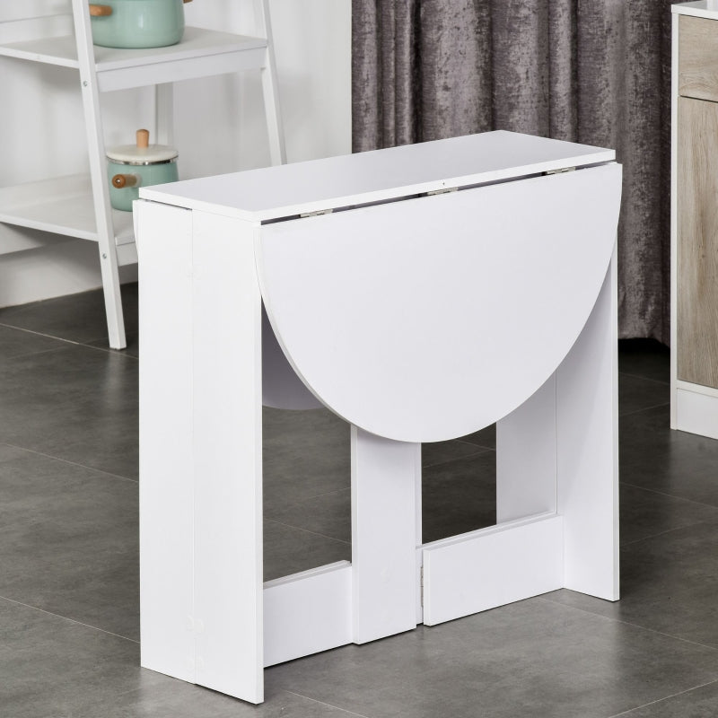 HOMCOM Mesa dobrável com 2 asas dobráveis Mesa lateral de madeira 104x76x73,7 cm Branco