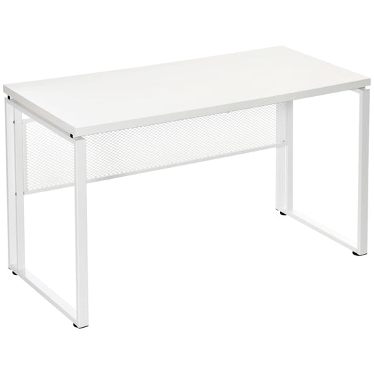 HOMCOM Secretária multifuncional estável com pés ajustáveis 135x60x75 cm Branco