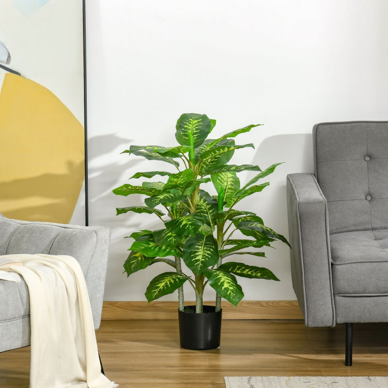 HOMCOM Planta Artificial Aglaonema Planta Sintética de 95cm