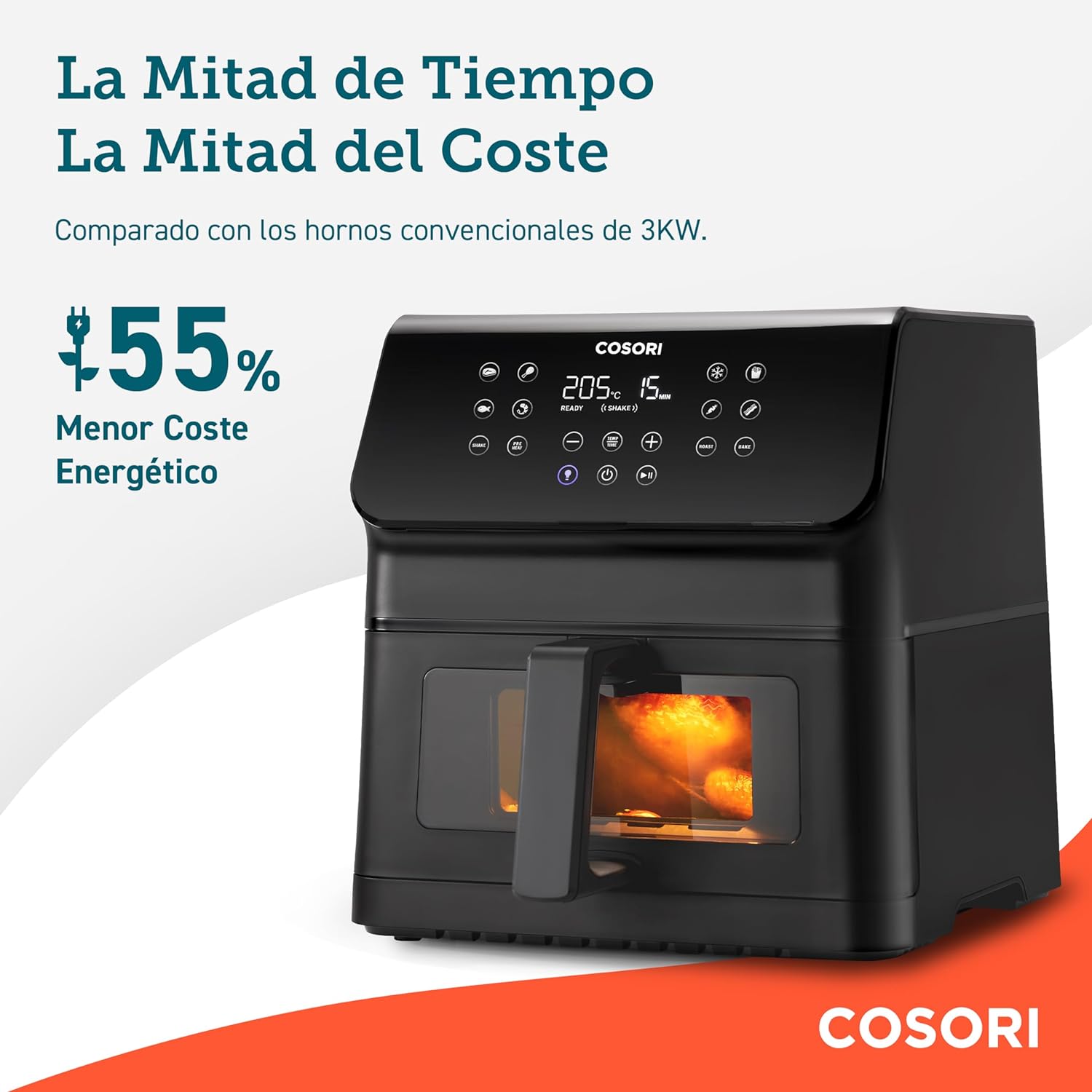 COSORI Frigideira de ar de 6,2 l, com janela e iluminação interior