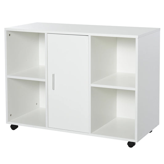 Vinsetto Armário para Escritório de Impressora com Espaço de Armazenamento e Rodas 100x 40 x 71 cm Branco