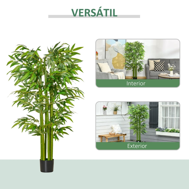 HOMCOM Planta Artificial 160 cm Bambu Artificial com 975 Folhas