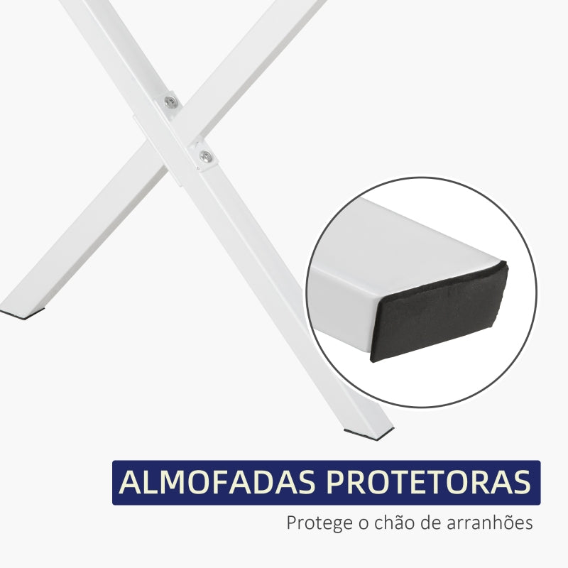 HOMCOM Conjunto de 2 Pés para Mesa Estilo Industrial 40x43cm em Forma de X Pés para Móveis de Aço com Protetores e Parafusos de Montagem Incluídos Branco