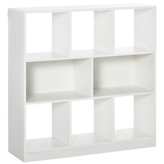 HOMCOM Estante para Livros com 8 Compartimentos Estante de Exposição Estilo Moderno para Sala de Estar Dormitório Escritório 97,5x30x100cm Branco