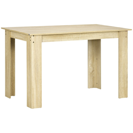 HOMCOM Mesa de Sala de Jantar para 4-6 Pessoas Estilo Moderno 50 kg 120x69x75 cm Carvalho