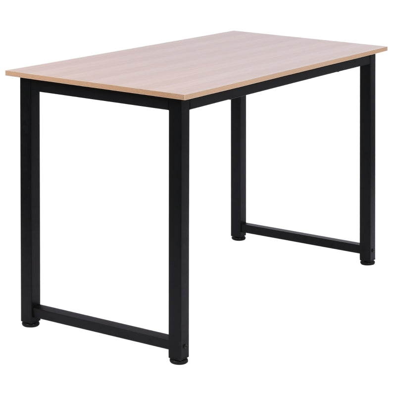 HOMCOM Mesa de computador para casa oficina Com pés ajustáveis Mobiliário de Escritório Simples 120x60x76cm 100 kg de carga Armação de metal