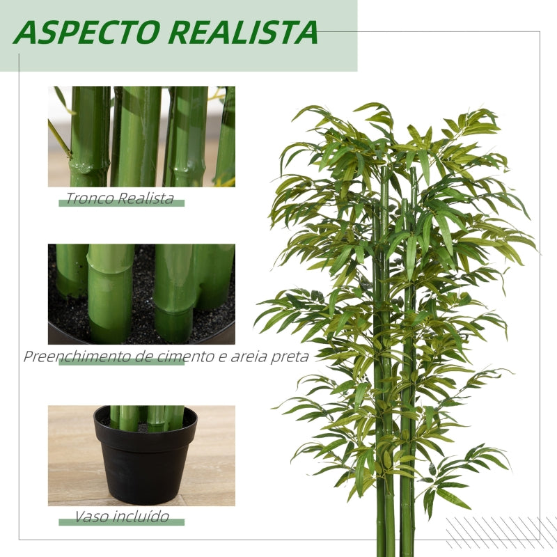 HOMCOM Planta Artificial Bambu Bambu Artificial para Interiores e Exteriores