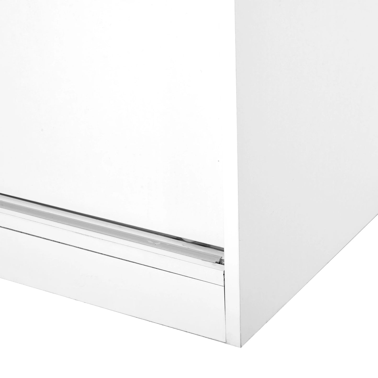 HOMCOM Armário de escritório com 2 portas deslizantes e 3 prateleiras 80x40x120 cm Branco