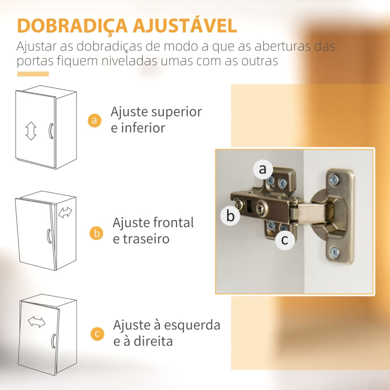 HOMCOM Armário de Cozinha Armário Alto com 3 Gavetas 4 Portas Prateleiras Interiores Ajustáveis e Pés Elevados Móvel Auxiliar para Sala de Jantar Sala de Estar 100x39,x183,5cm Branco