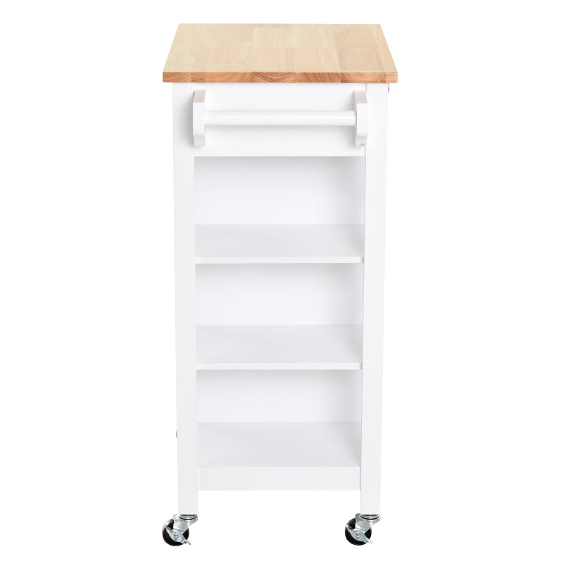 HOMCOM Carrinho de cozinha com 1 gaveta 1 armário 66x39.5x86.5 cm Branco