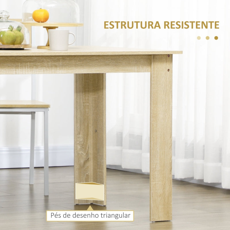 HOMCOM Mesa de Sala de Jantar para 4-6 Pessoas Estilo Moderno 50 kg 120x69x75 cm Carvalho