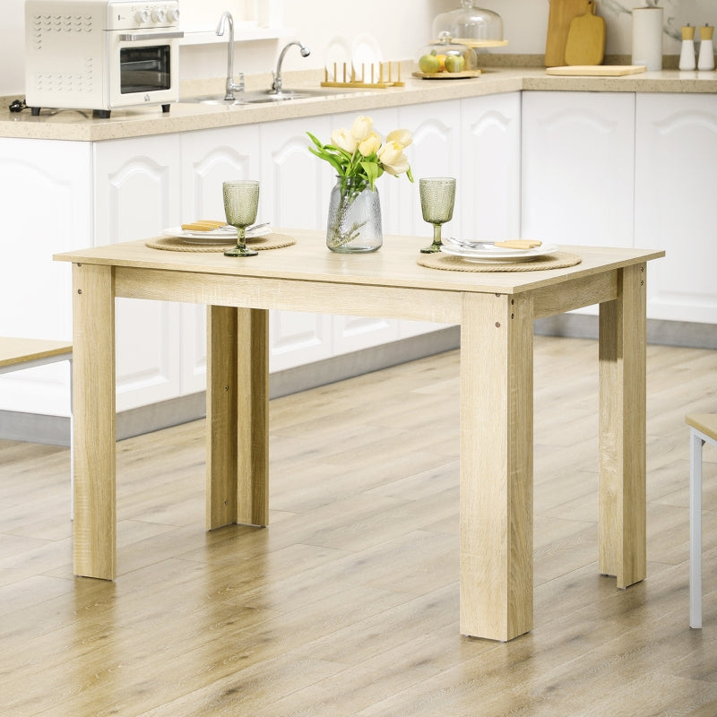 HOMCOM Mesa de Sala de Jantar para 4-6 Pessoas Estilo Moderno 50 kg 120x69x75 cm Carvalho