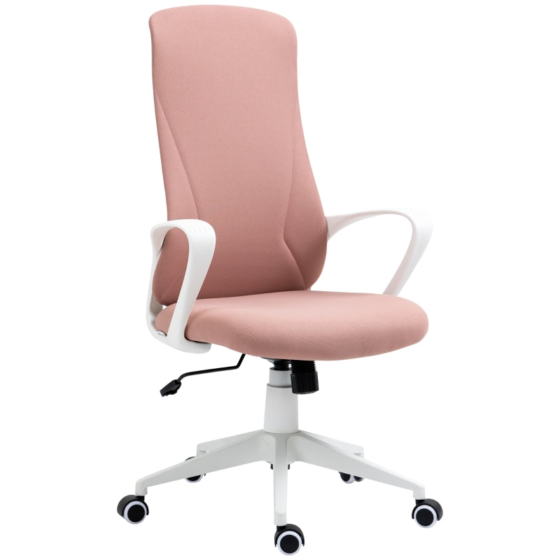 Vinsetto Cadeira de Escritório Ergonómica com Altura Ajustável Função de Inclinação e Encosto Alto 62x56x110-119,5 cm Rosa