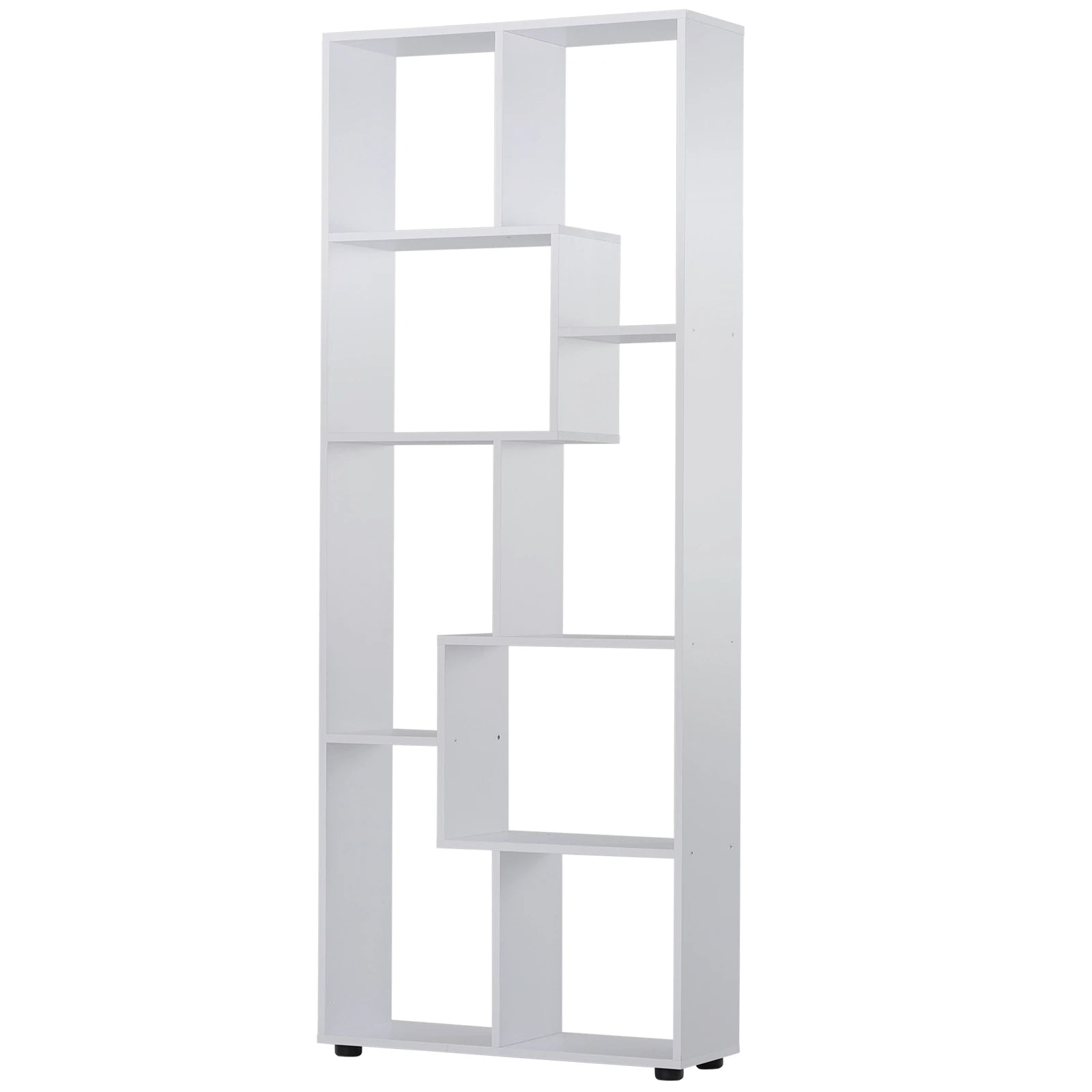 HOMCOM Estante Vertical Multifuncional com 8 Prateleiras Largas 70x24x178cm Branco