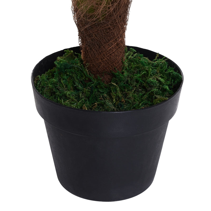 Outsunny Planta Artificial Cycas Artificial 123cm com bastões naturais Árvore decorativa da planta Sintético com vaso de flores