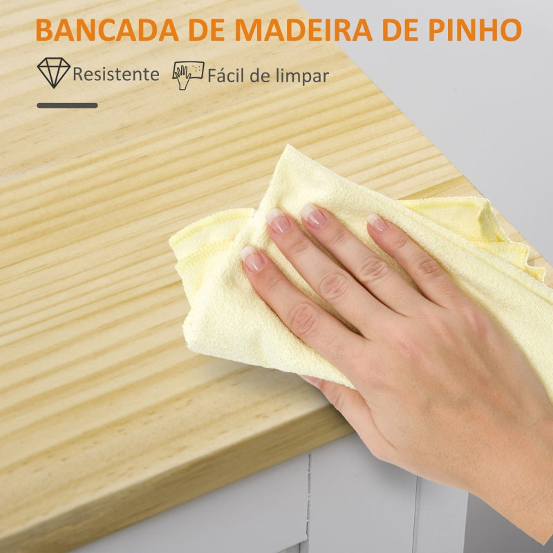 HOMCOM Carrinho de Cozinha com Rodas Carrinho de Serviço para Sala de Jantar  67x37x84cm Branco