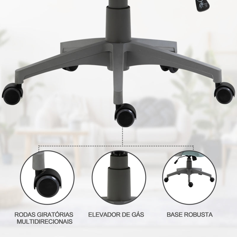 Vinsetto Cadeira de escritório ergonômica Altura ajustável 64x58x116-126 cm Azul