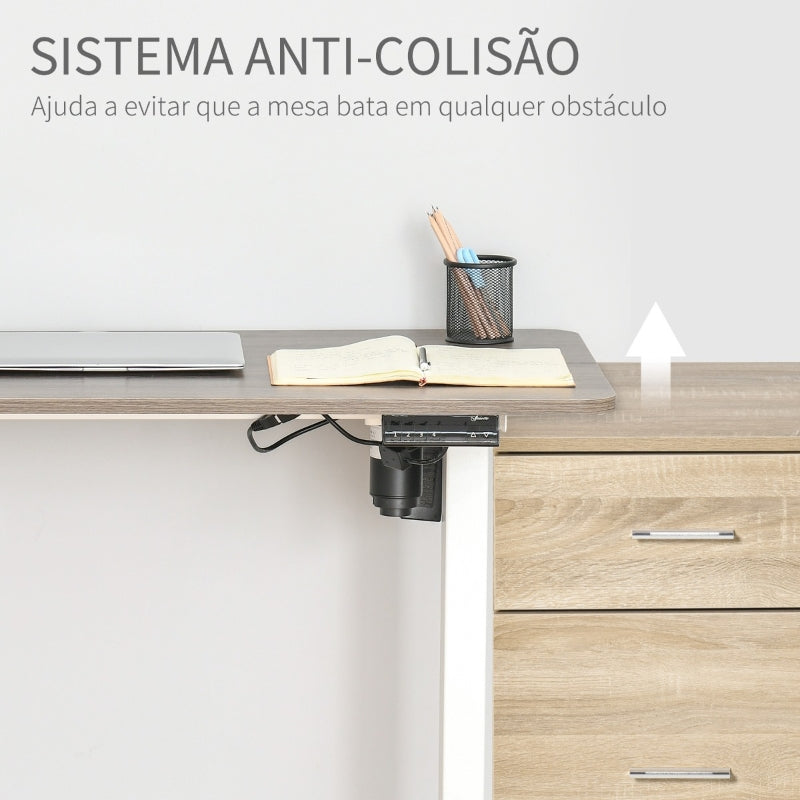 Vinsetto Secretária elétrica de pé Mesa ajustável em altura para escritório com 4 teclas de memória automática inteligente 120x60x72-116 cm moldura branca