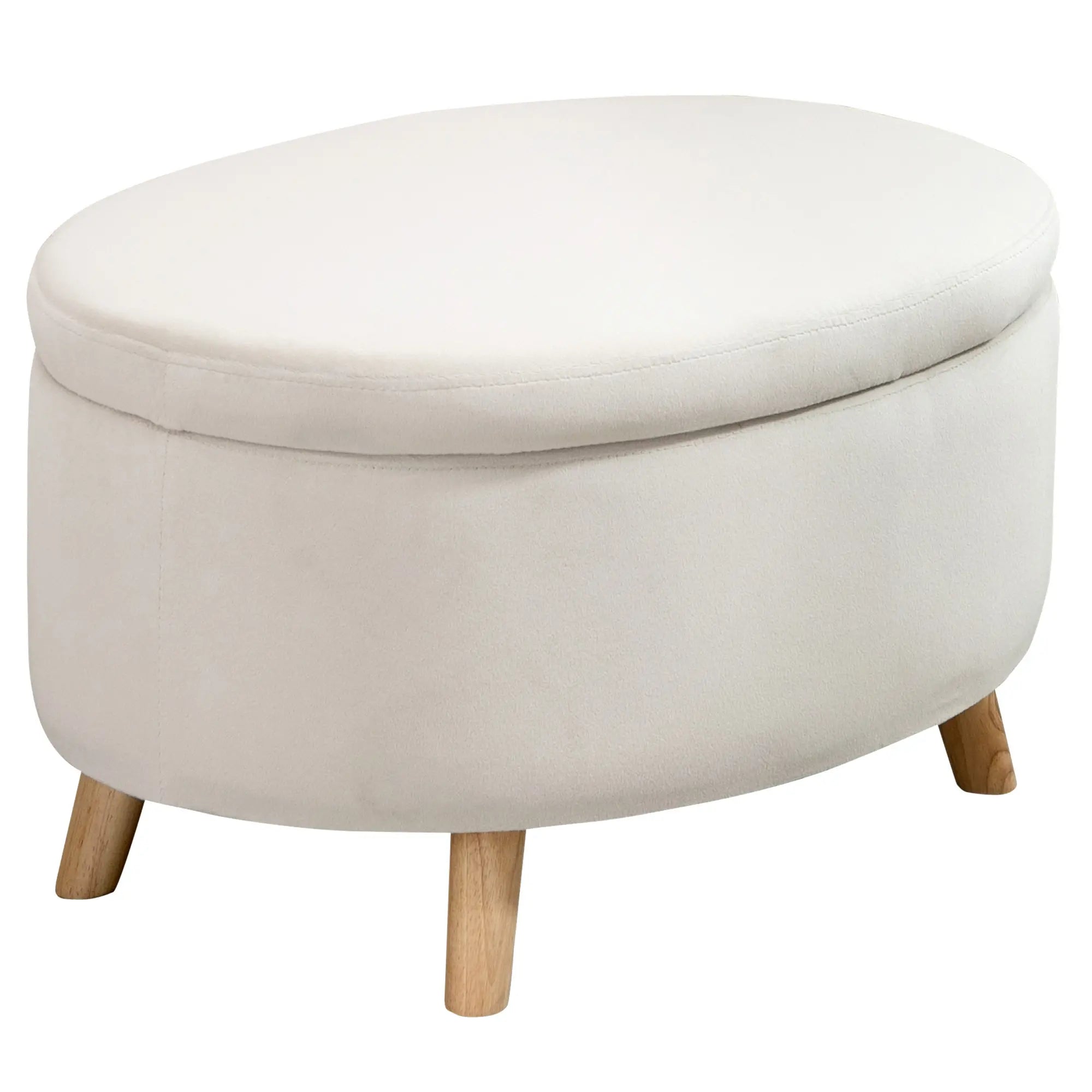 Homcom Apoio para os Pés Otomano Giratório Banco Puff Redondo Estofado em Couro Sintético de Estilo Moderno para Dormitório Entrada Sala de Estar Ø45,5x44,5cm Branco