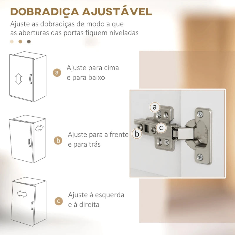 HOMCOM Armário de Cozinha com 4 Portas 1 Gaveta e Prateleiras Ajustáveis Anti-Tombo Armário de Cozinha Moderno 70,8x34x180 cm Branco