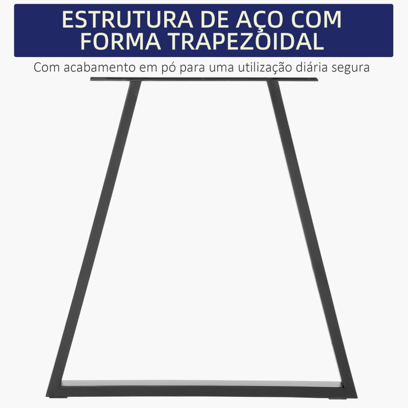 HOMCOM Conjunto de 2 Pés para Mesa 72x6x72cm Pés para Móveis de Aço para Suporte com Base Protetoras e Parafusos Preto