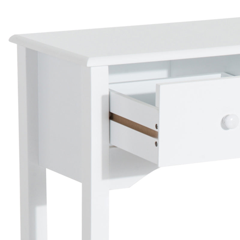 HOMCOM Mesa Consola Elegante Móvel de Entrada com 3 Gavetas 100x32x85cm Branco