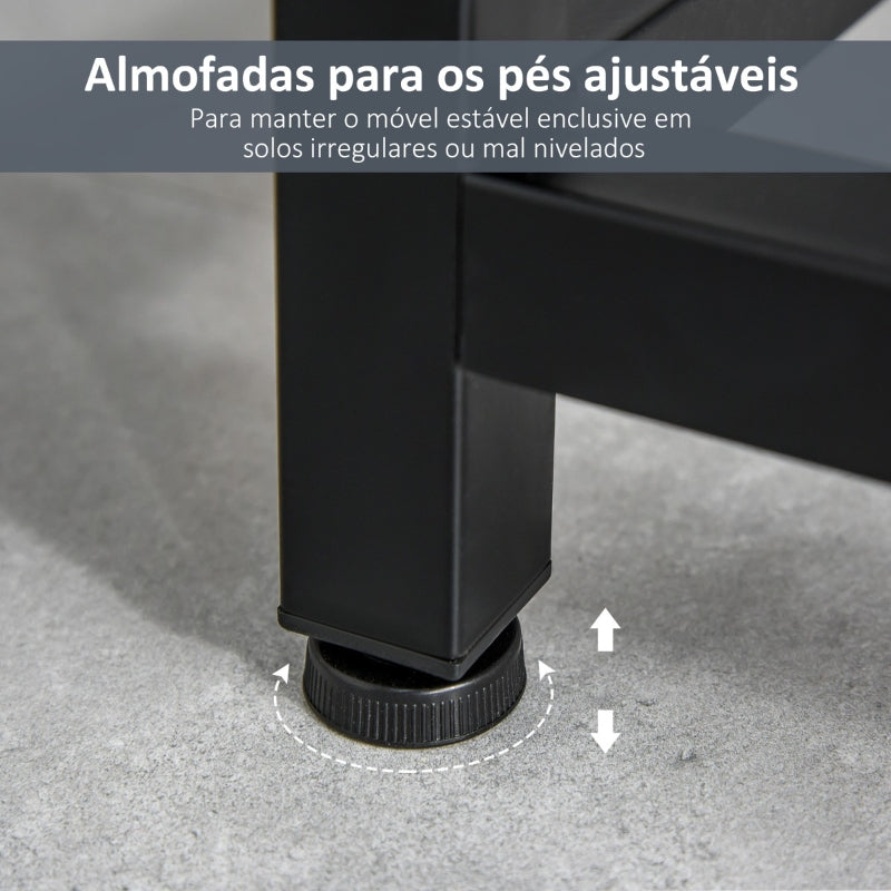 HOMCOM Consola Mesa de Entrada 120x34x81cm com 2 Gavetas e Pés Ajustáveis Móvel de Entrada de Estilo Moderno para Corredor Entrada Branco e Preto