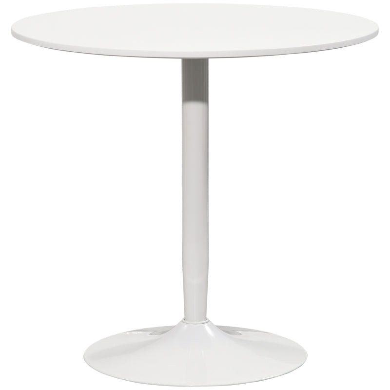 HOMCOM Mesa de Cozinha Redonda Mesa de Jantar Moderna Ø80x75 cm Branco