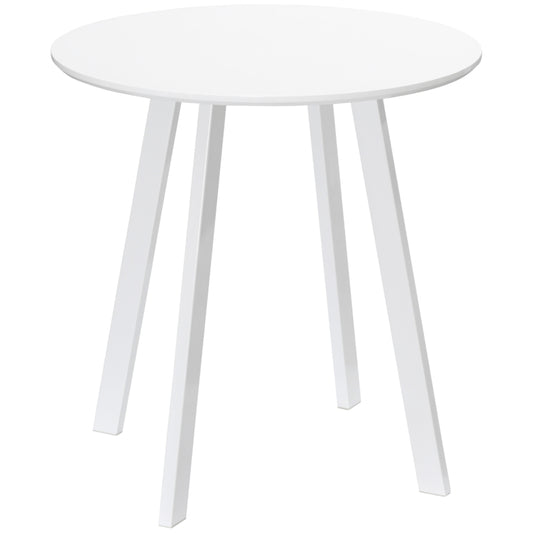 HOMCOM Mesa de Cozinha Moderna para 2 Pessoas Redonda  80kg Ø72x75cm Branco