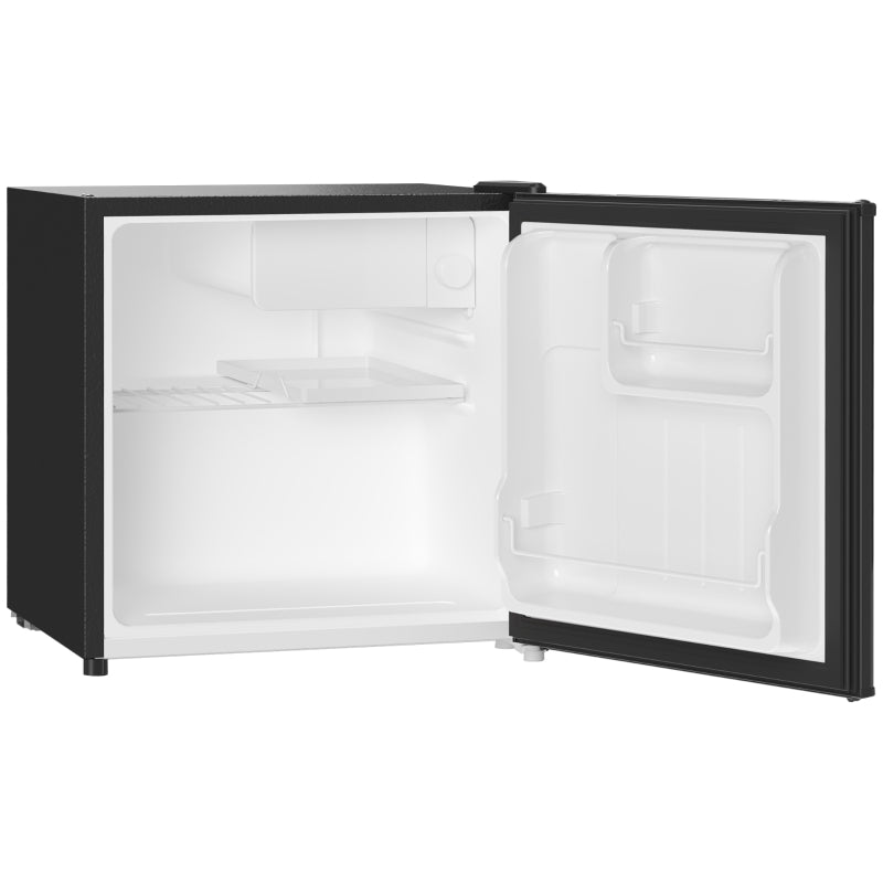 HOMCOM Mini Frigorífico Silencioso 46L Classe F com Temperatura Ajustável e Porta Reversível 48x44x49 cm Preto