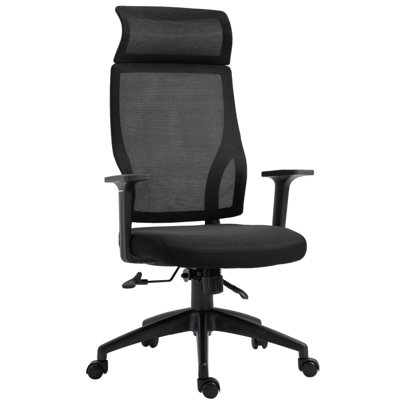 Vinsetto Cadeira ergonômica giratória altura ajustável e reclinável até 120º 64x61x120,9-128,9 cm Preto