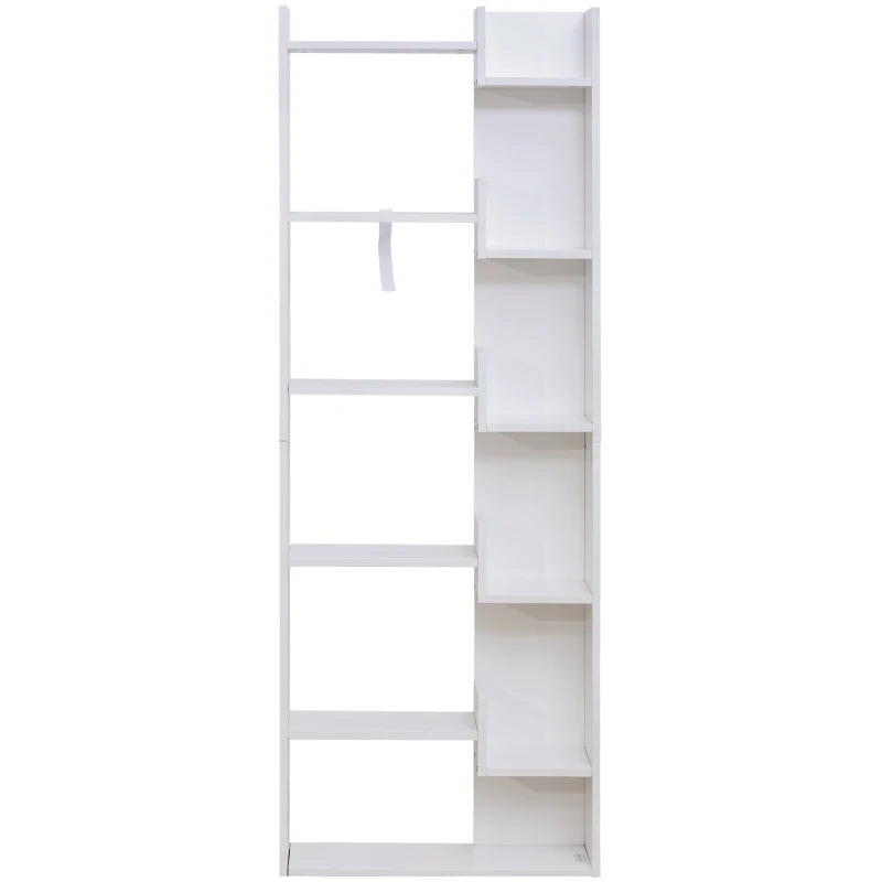 HOMCOM Estante de 6 níveis estante vertical sistema anti-tombamento de desenho moderno 60x21x162,5 cm Branco