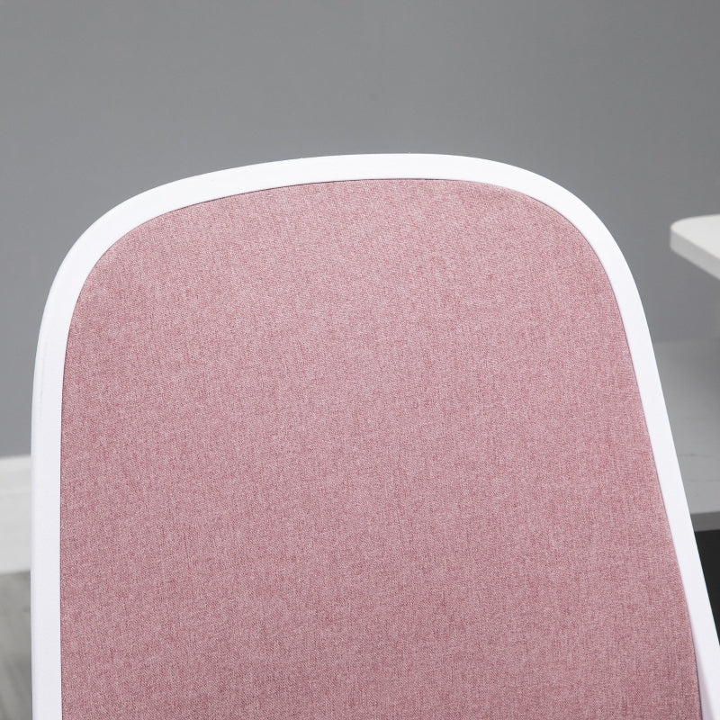 Vinsetto Cadeira de Escritório Giratória Função de Inclinação Altura Ajustável Ergonômica com Apoio de Braço Elevavel Carga 120 kg62,5x60x94-104 cm Rosa