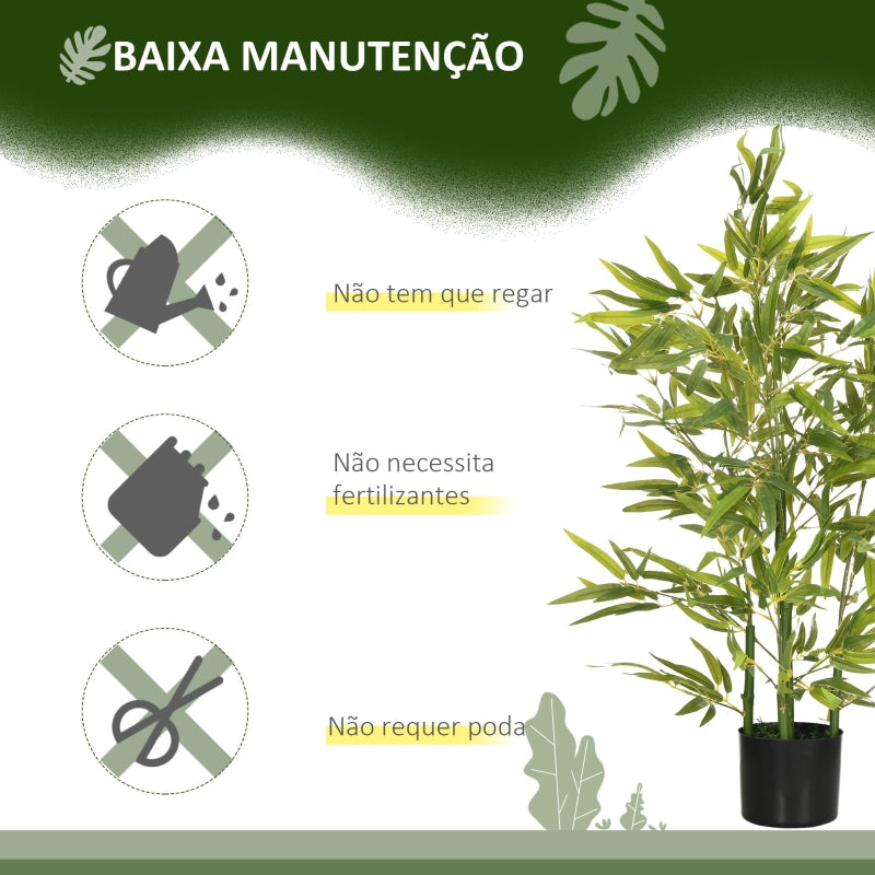 HOMCOM Planta Artificial de Bambu com 504 Folhas Realistas