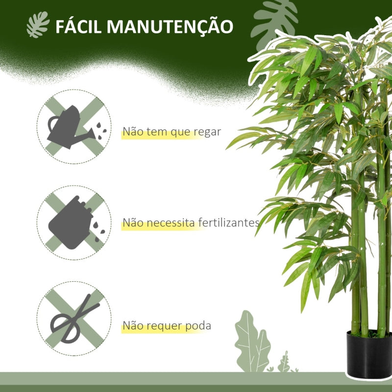 HOMCOM Bambú Artificial 140cm com Vaso Planta Artificial