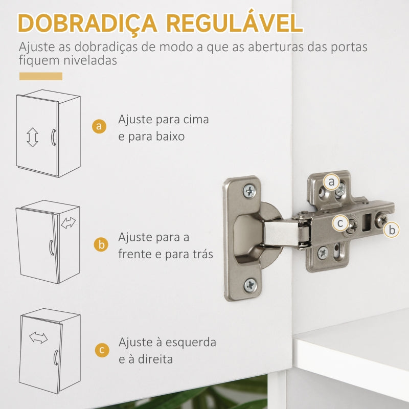 HOMCOM Armário de Cozinha com Prateleira Ajustável para Microondas 101x39x180 cm Branco