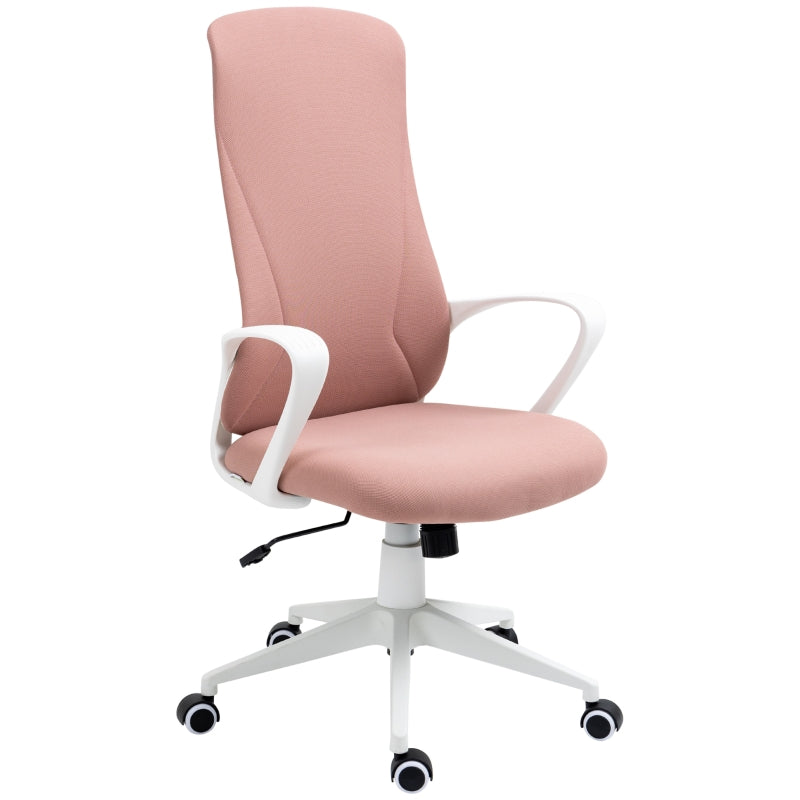 Vinsetto Cadeira de Escritório Ergonómica com Altura Ajustável Função de Inclinação e Encosto Alto 62x56x110-119,5 cm Rosa