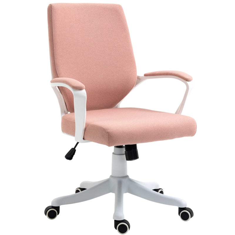 Vinsetto Cadeira de Escritório Ergonómica Giratória e com Altura Ajustável e Suporte Lombar 62x69x92-100 cm Rosa