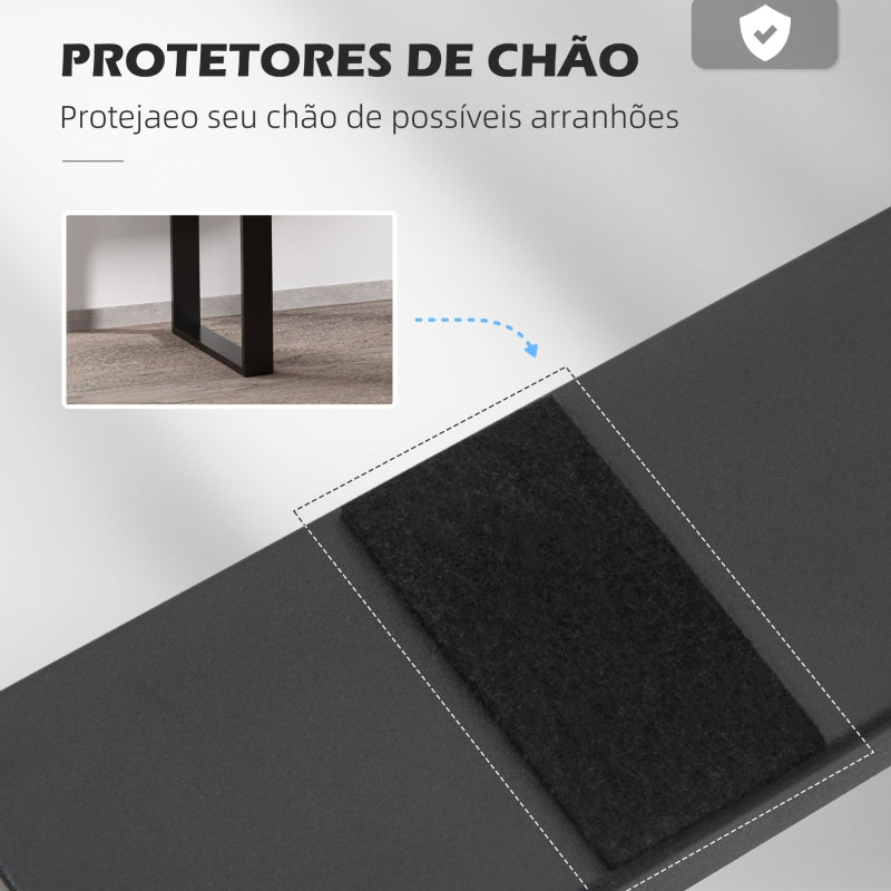 HOMCOM Conjunto de 2 Pés para Mesa de Aço 60x72 cm Pernas Quadradas de Mesa para Móveis de Bricolage Preto