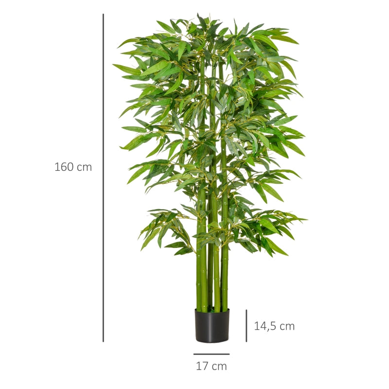 HOMCOM Planta Artificial 160 cm Bambu Artificial com 975 Folhas