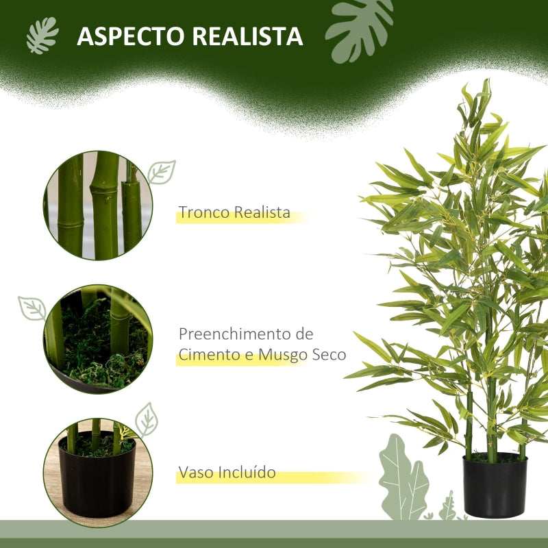 HOMCOM Planta Artificial de Bambu com 504 Folhas Realistas