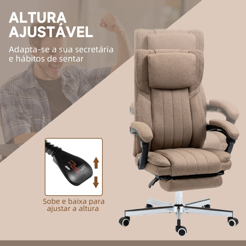 Vinsetto Cadeira de Escritório com 6 Pontos de Massagem com Vibração Reclinável com Altura Ajustável 65x61x101-113 cm