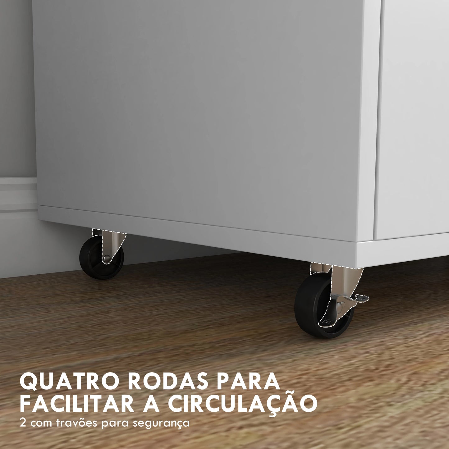 Vinsetto Armário para Escritório Armário para Arquivos com Rodas e Barra Suspensa para Tamanho A4 76x40x75,5 cm Branco e Madeiraco (Copiar)