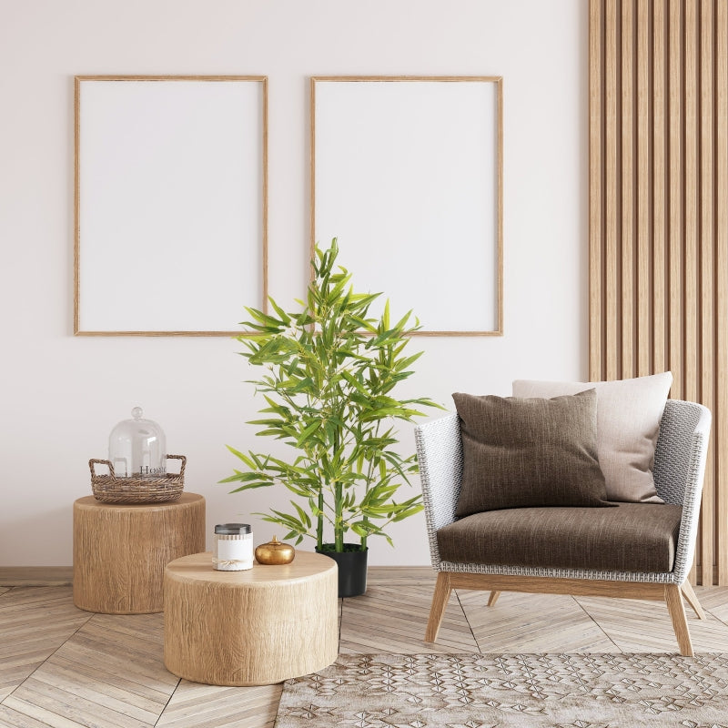 HOMCOM Planta Artificial de Bambu com 504 Folhas Realistas