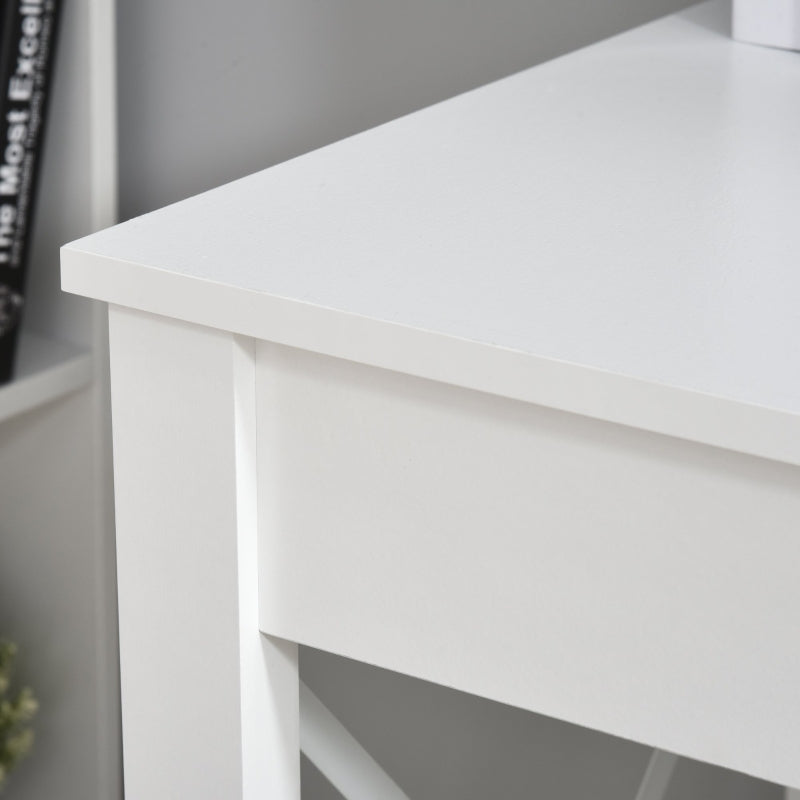 HOMCOM Mesa de escritório multifuncional moderna e minimalista 105x50x76 cm Branco