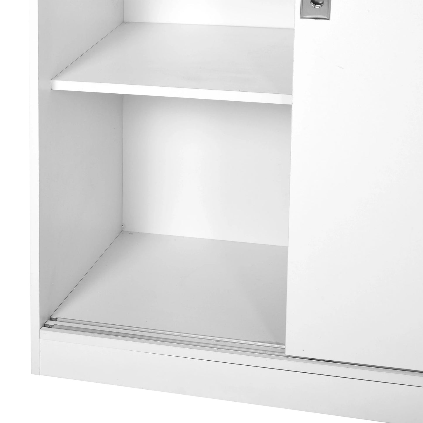 HOMCOM Armário de escritório com 2 portas deslizantes e 3 prateleiras 80x40x120 cm Branco